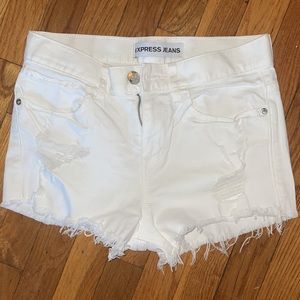 Express White Jean Shorts